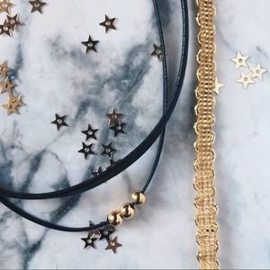 Layered Black and Gold Choker